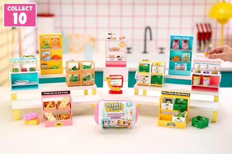 MGA's Miniverse MGA’s Miniverse Make It Mini Spaces Furniture Pack, Buildable Mini Furniture with Exclusive Ingredients & Collector’s Guide, 10 Unique Display Styles Including Rare Light-Up Sunny Marquee- 547426 - Image 2